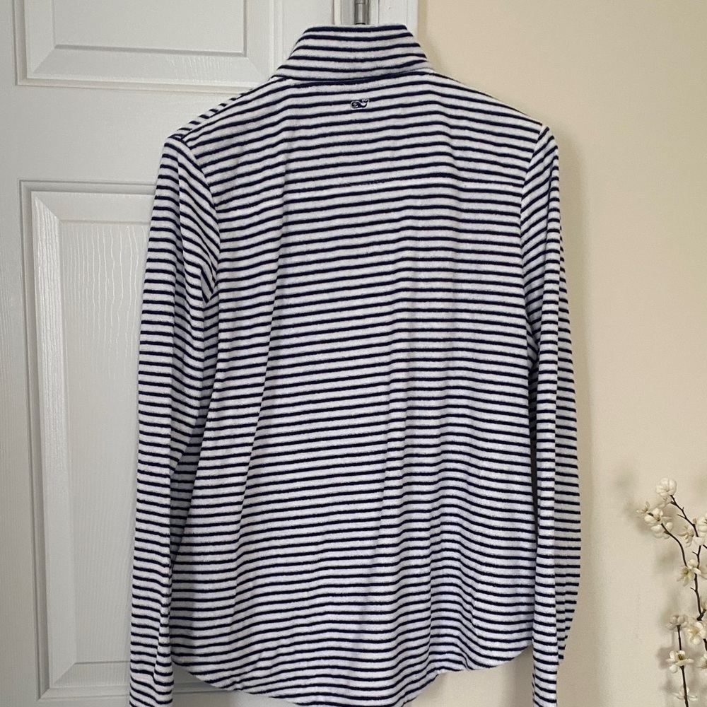 Vineyard Vines Navy and White Quarter-Zip - Picture 2 of 4